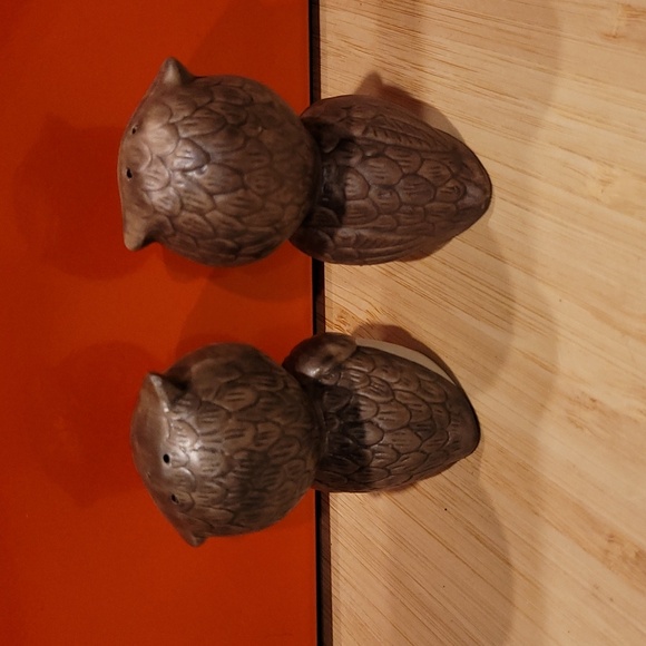 Brown and White Owl Salt & Pepper Set - Picture 3 of 4